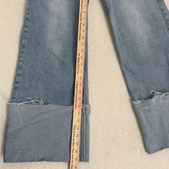 Vibrant MIU Wide  Leg Jeans Size 5 W26 Light Wash Patch Pocket Cropped Denim - Picture 14 of 16